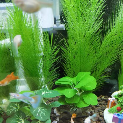 Fish Tank Artificial Silk Green Water Plants Aquarium Decor Soft Grass 3 Pack, 8"