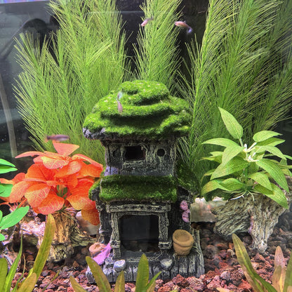 Fish Tank Artificial Silk Green Water Plants Aquarium Decor Soft Grass 3 Pack, 8"