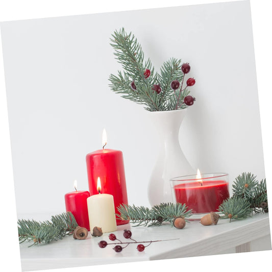 3pcs Dark Red Artificial Pomegranate Branches for Christmas Decoration Simulation Berry Adornment Vivid Color Multi Scene Use for Tree and Holiday Crafts