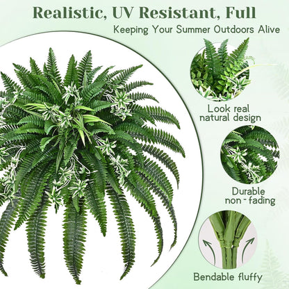 48" Large Fake Ferns Artificial Ferns for Outdoors