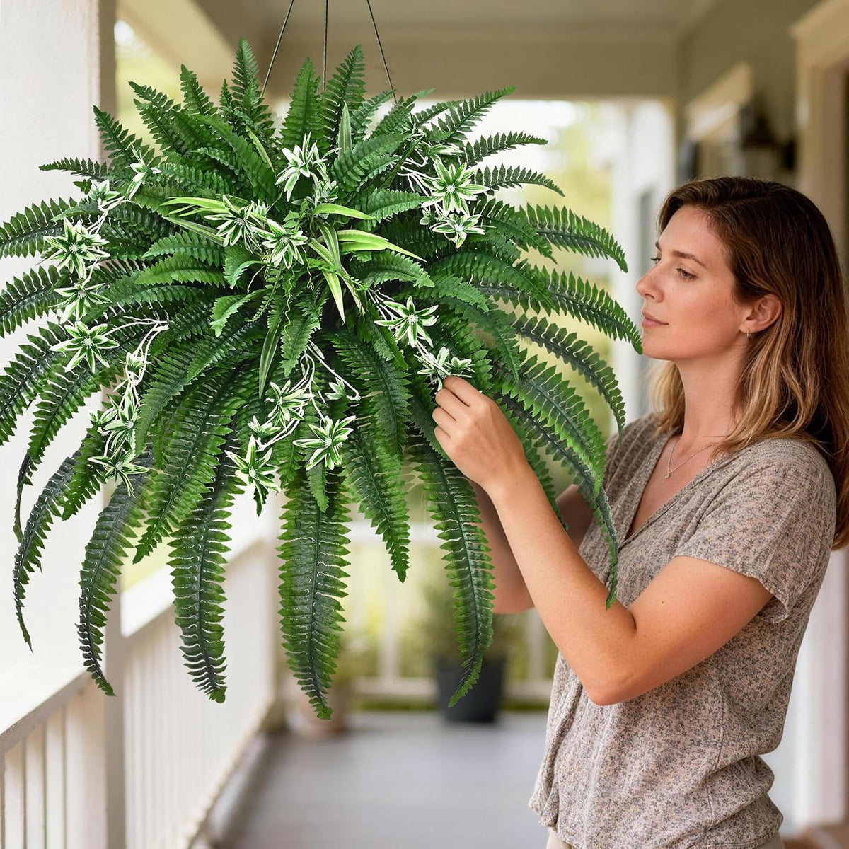48" Large Fake Ferns Artificial Ferns for Outdoors