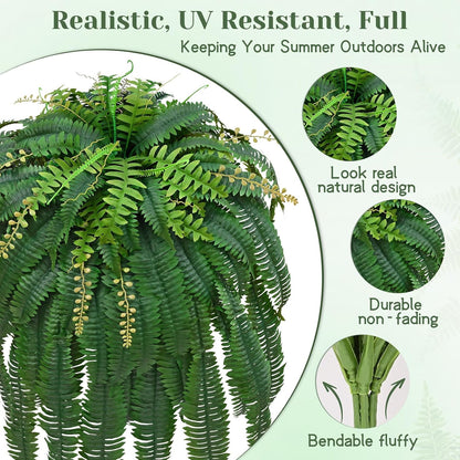 48" Large Fake Ferns Artificial Ferns for Outdoors