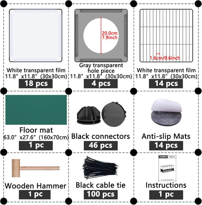 36 Panels Bunny Playpen, Oxford Mat & Game Holes, Expandable Fence