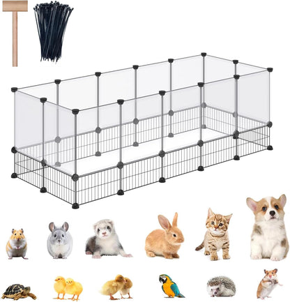 36 Panels Bunny Playpen, Oxford Mat & Game Holes, Expandable Fence