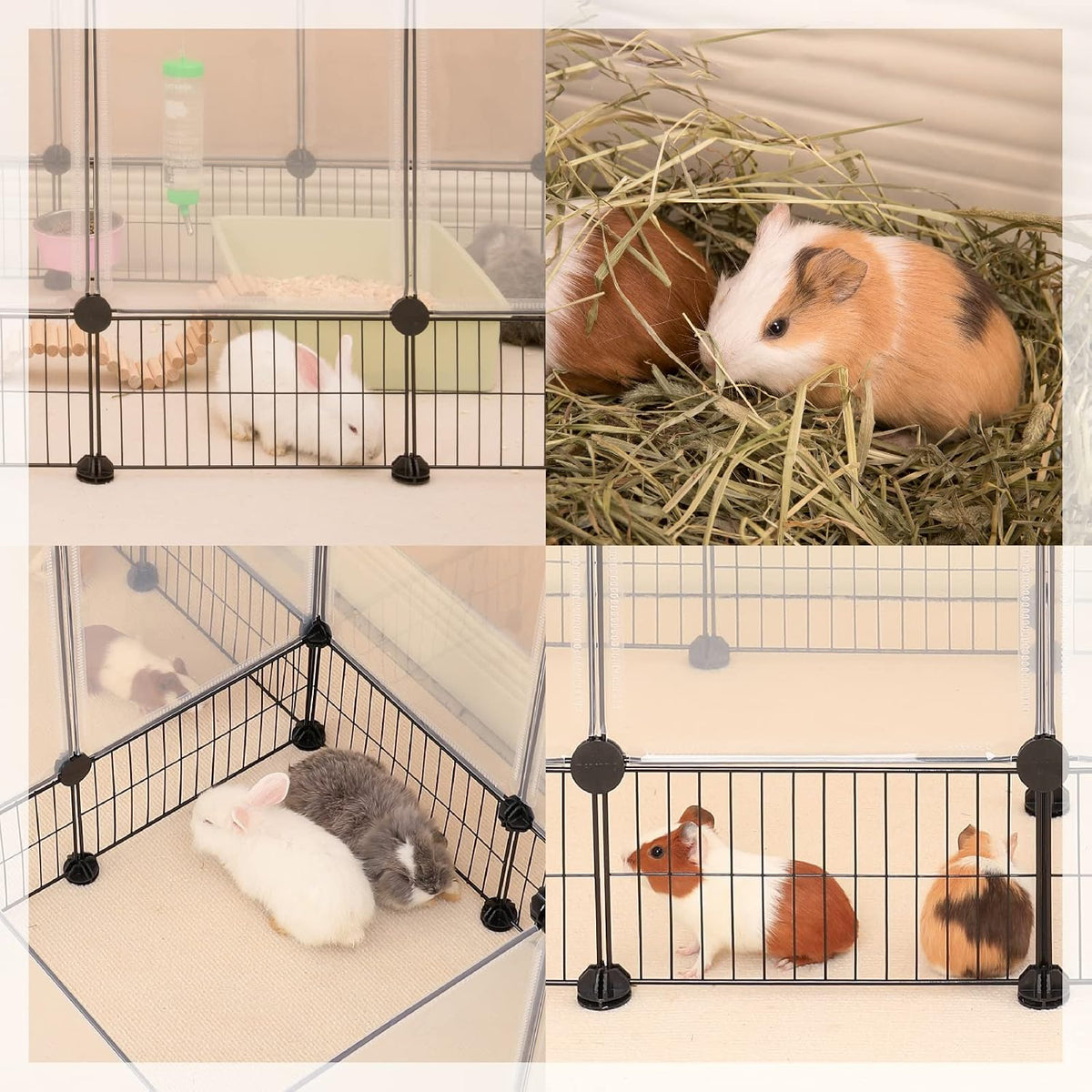 36 Panels Bunny Playpen, Oxford Mat & Game Holes, Expandable Fence