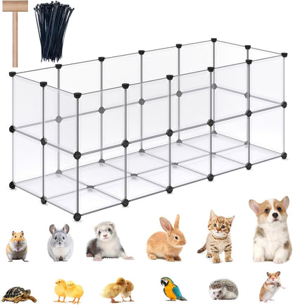 36 Panels Bunny Playpen, Oxford Mat & Game Holes, Expandable Fence