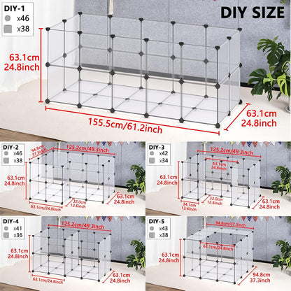 36 Panels Bunny Playpen, Oxford Mat & Game Holes, Expandable Fence