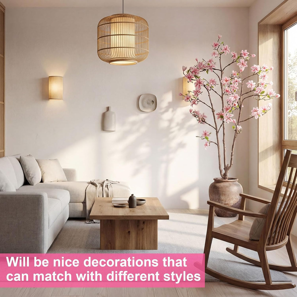 6 FT Tall Artificial Magnolia Tree, 72 Inches Faux Magnolia Trees Realistic UV-Resistant Flower Leaves Plant with Pot for Patio Home Office Wedding Living Room Indoor Outdoor Decor(Deep Pink)