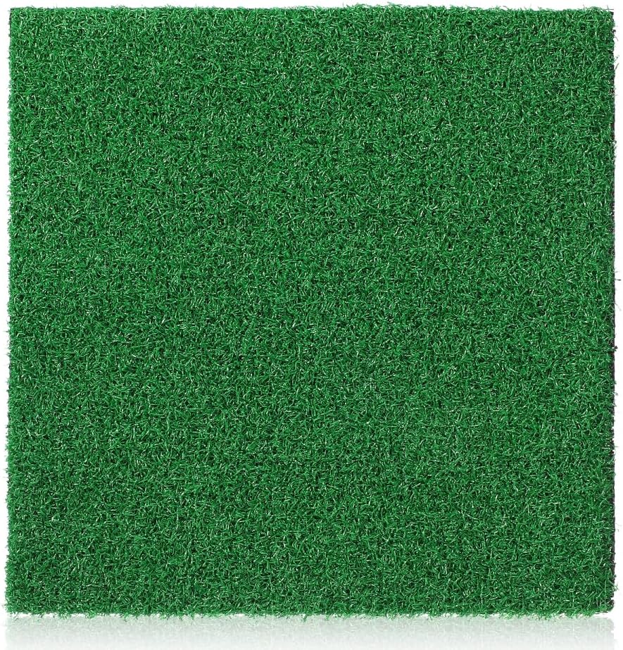 Artificial Grass Square Mat Fake Turf Patch Turtle Basking Platform with Ramp Outdoor Floating Synthetic Grass Tiles for Pet Reptile Habitat