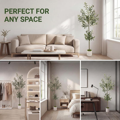 3FT Spherical Fake Olive Tree Artificial Indoor,Faux Olive Tree with Pot,Large Olive Branches and Lifelike Fruits,for Home Office House Living Room Decor.