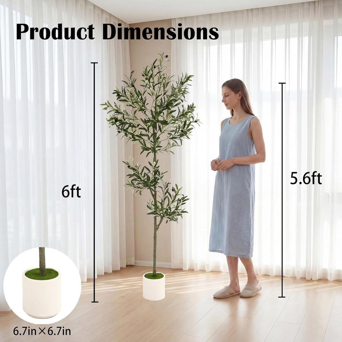 3FT Spherical Fake Olive Tree Artificial Indoor,Faux Olive Tree with Pot,Large Olive Branches and Lifelike Fruits,for Home Office House Living Room Decor.