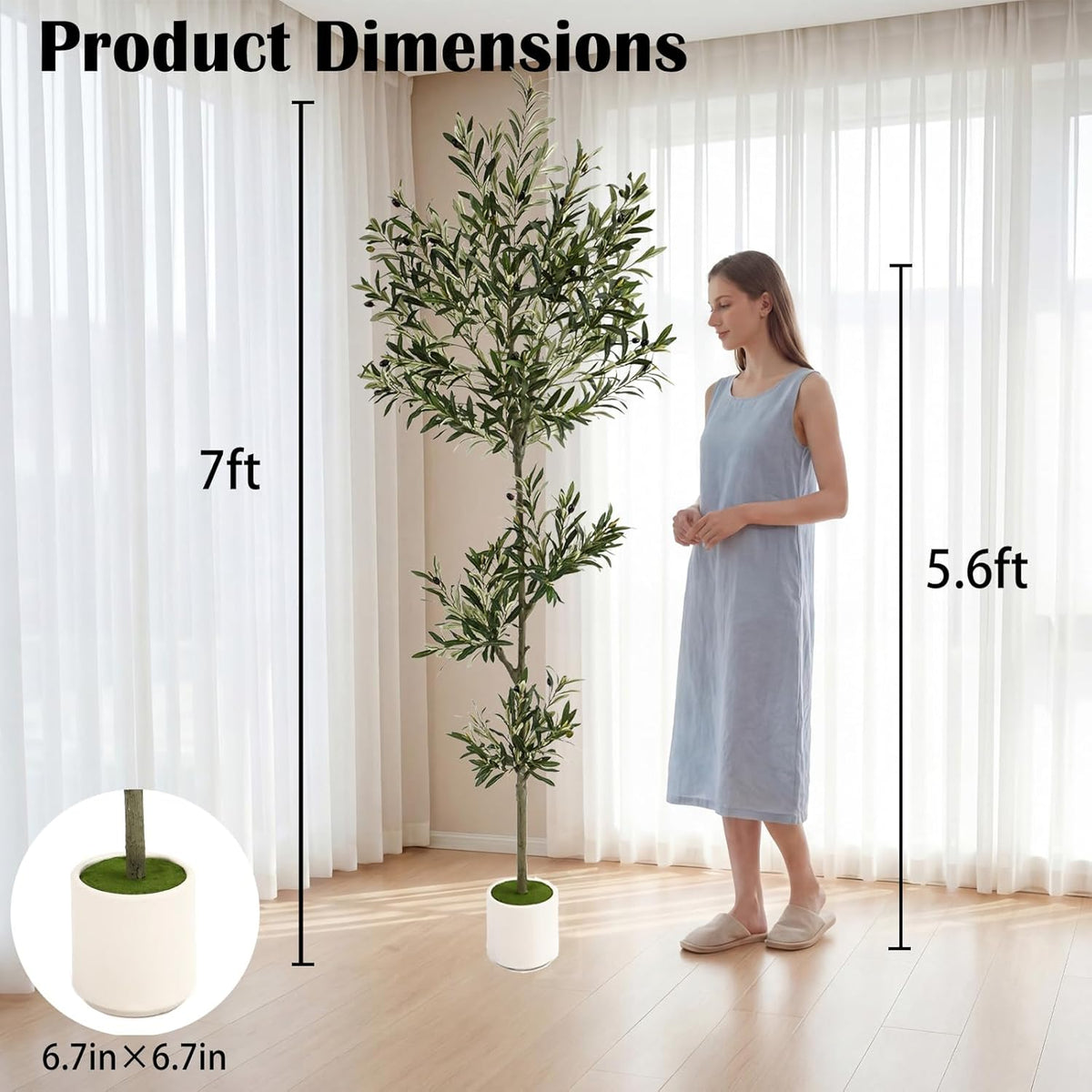 3FT Spherical Fake Olive Tree Artificial Indoor,Faux Olive Tree with Pot,Large Olive Branches and Lifelike Fruits,for Home Office House Living Room Decor.