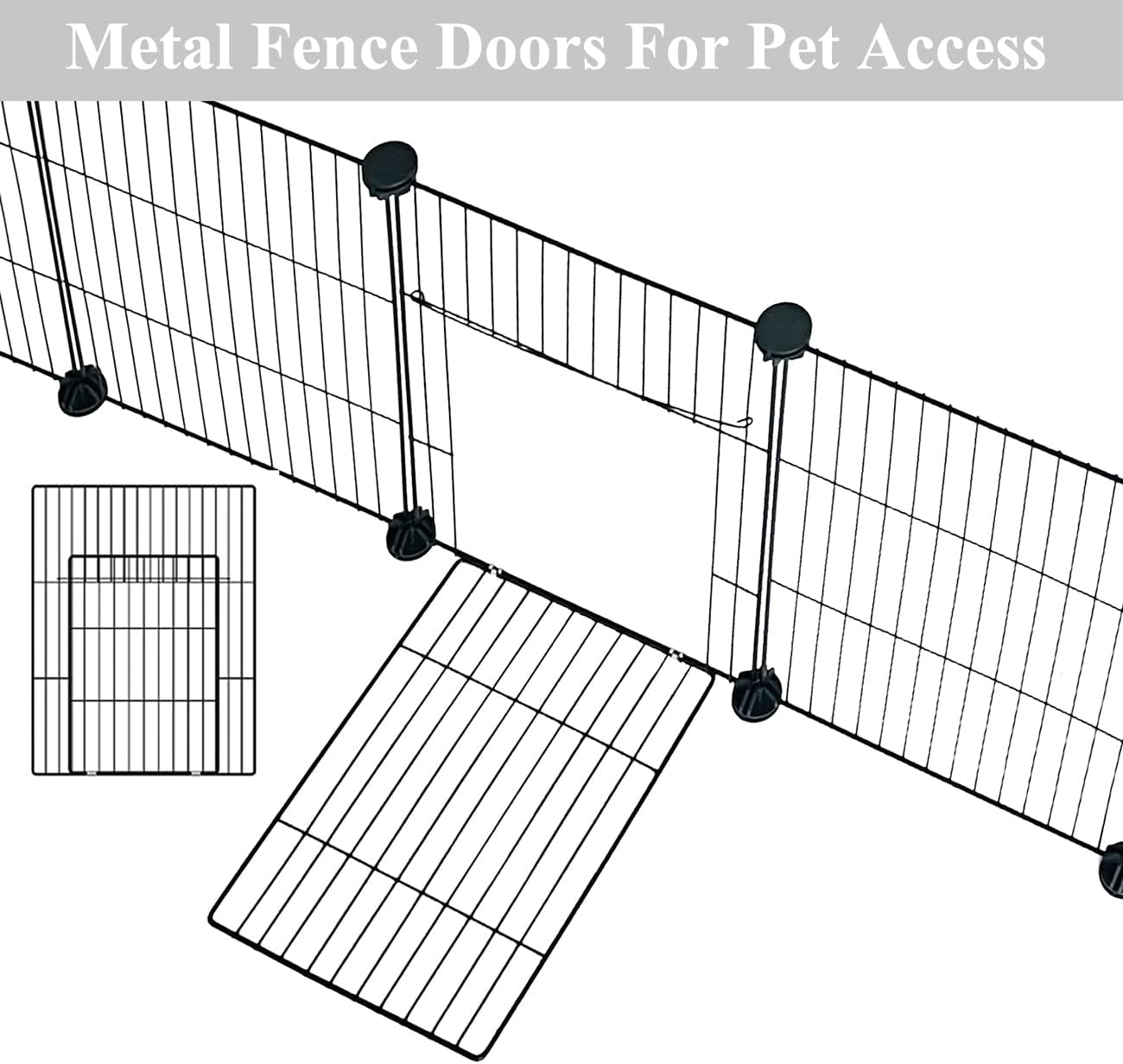 16pcs Small Animal Playpen with Waterproof Mat, Pet Playpen, Rabbit Guinea Pig Cages, Puppy Kitten Playpen | Indoor & Outdoor Portable Metal Wire Yard Fence 13"x13"
