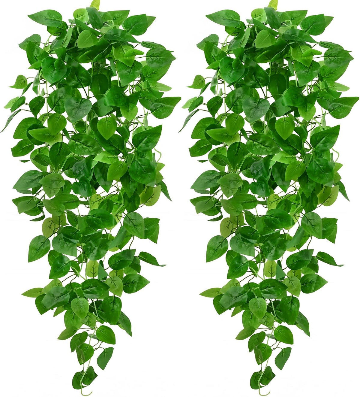 Fake Hanging Plants, Artificial Pothos Vines Faux Plants Greenery for Wall Home Living Room Office Indoor Outdoor Decor (No Baskets)
