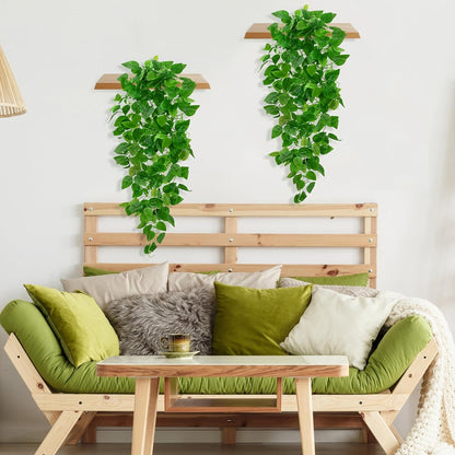 Fake Hanging Plants, Artificial Pothos Vines Faux Plants Greenery for Wall Home Living Room Office Indoor Outdoor Decor (No Baskets)