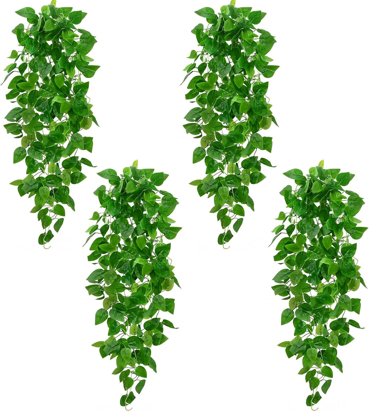 Fake Hanging Plants, Artificial Pothos Vines Faux Plants Greenery for Wall Home Living Room Office Indoor Outdoor Decor (No Baskets)