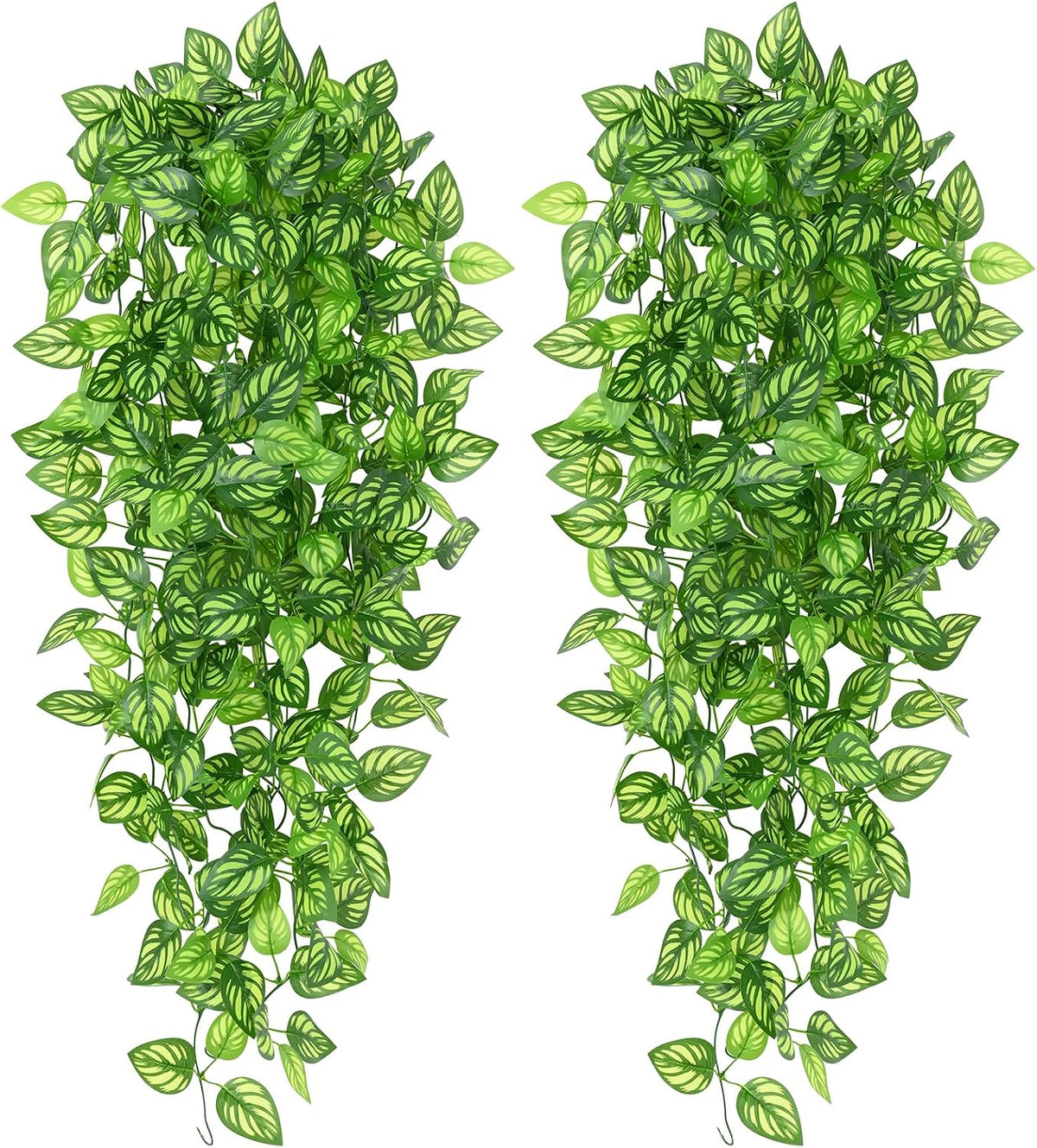 Fake Hanging Plants, Artificial Pothos Vines Faux Plants Greenery for Wall Home Living Room Office Indoor Outdoor Decor (No Baskets)