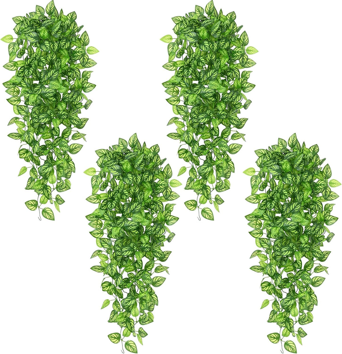Fake Hanging Plants, Artificial Pothos Vines Faux Plants Greenery for Wall Home Living Room Office Indoor Outdoor Decor (No Baskets)