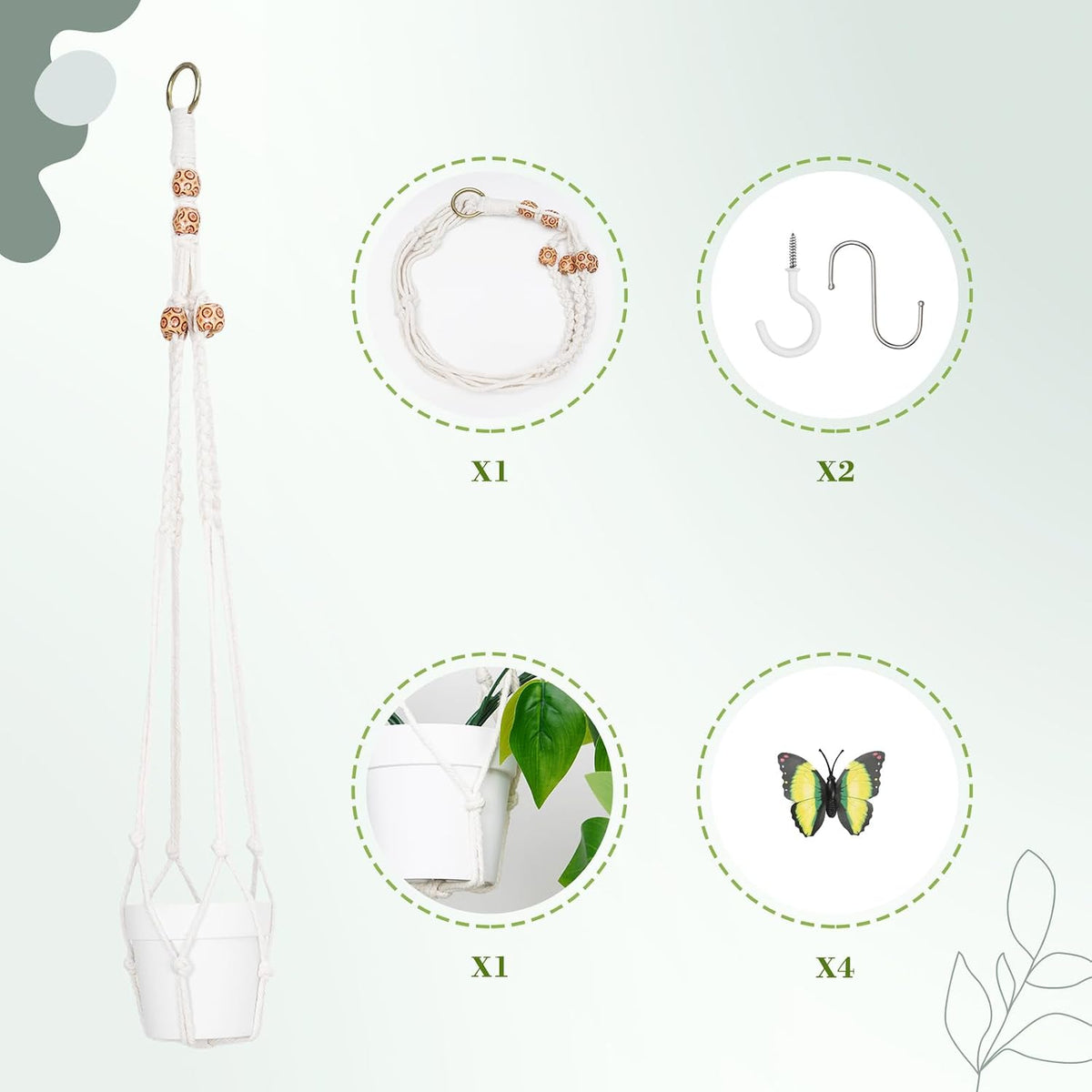 Fake Hanging Plants, Artificial Pothos Vines Faux Plants Greenery for Wall Home Living Room Office Indoor Outdoor Decor (No Baskets)