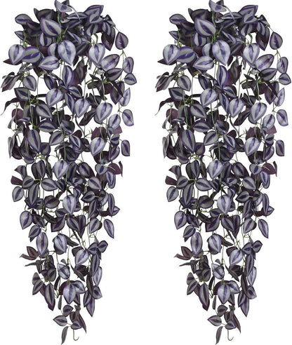 Fake Hanging Plants, Artificial Pothos Vines Faux Plants Greenery for Wall Home Living Room Office Indoor Outdoor Decor (No Baskets)