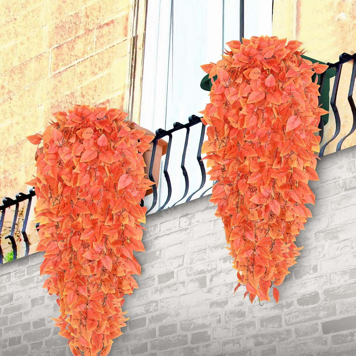 Fake Hanging Plants, Artificial Pothos Vines Faux Plants Greenery for Wall Home Living Room Office Indoor Outdoor Decor (No Baskets)
