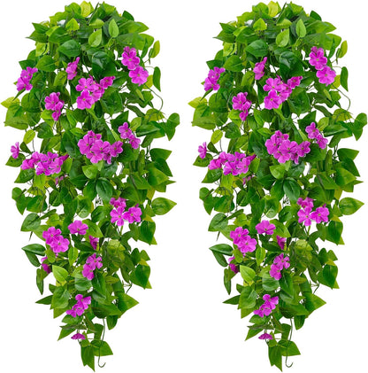 Fake Hanging Plants, Artificial Pothos Vines Faux Plants Greenery for Wall Home Living Room Office Indoor Outdoor Decor (No Baskets)