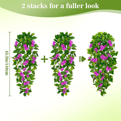 Fake Hanging Plants, Artificial Pothos Vines Faux Plants Greenery for Wall Home Living Room Office Indoor Outdoor Decor (No Baskets)