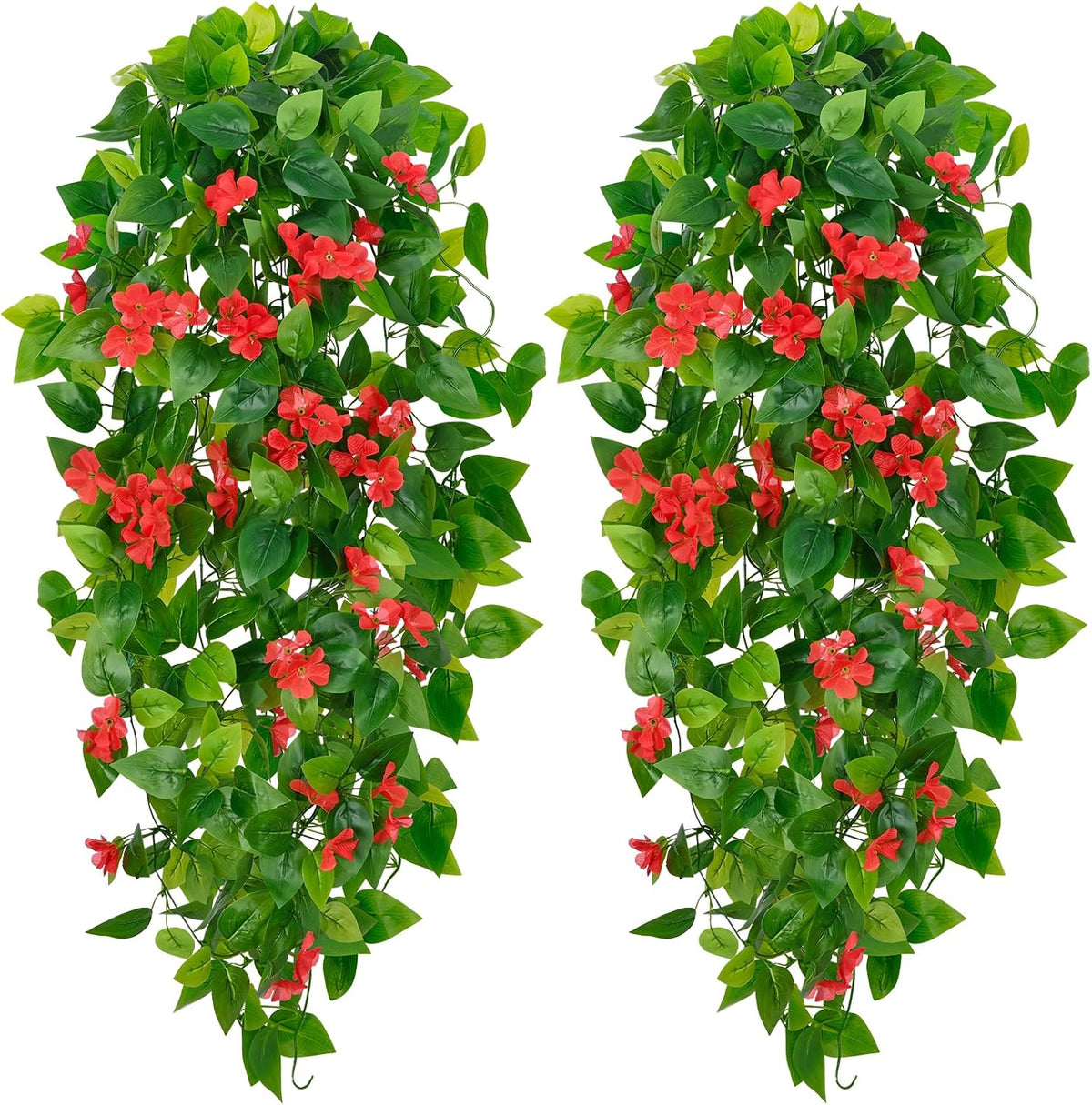 Fake Hanging Plants, Artificial Pothos Vines Faux Plants Greenery for Wall Home Living Room Office Indoor Outdoor Decor (No Baskets)