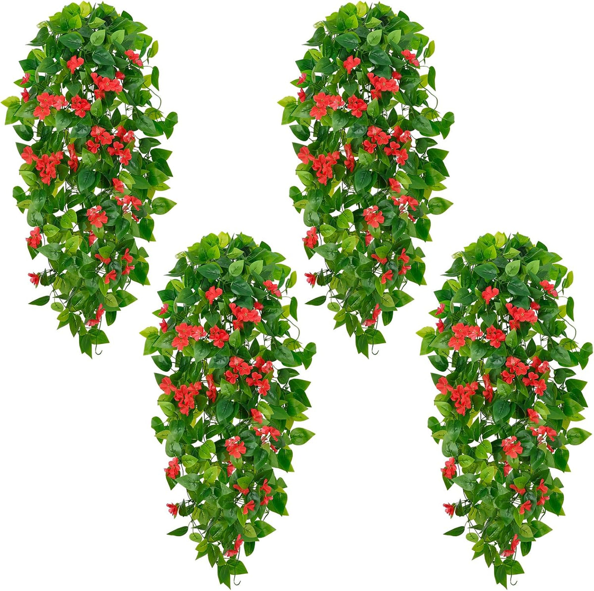 Fake Hanging Plants, Artificial Pothos Vines Faux Plants Greenery for Wall Home Living Room Office Indoor Outdoor Decor (No Baskets)