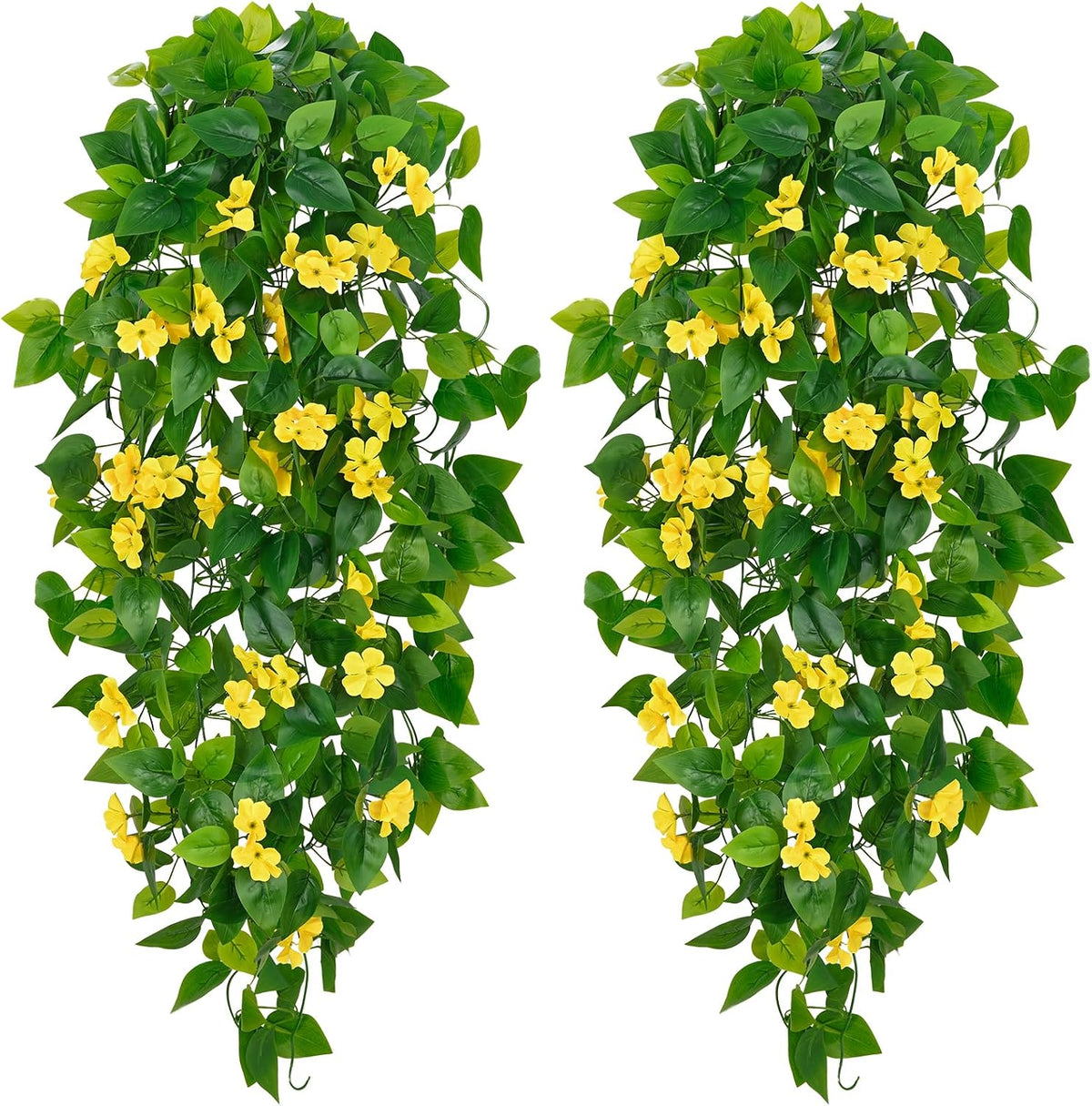 Fake Hanging Plants, Artificial Pothos Vines Faux Plants Greenery for Wall Home Living Room Office Indoor Outdoor Decor (No Baskets)