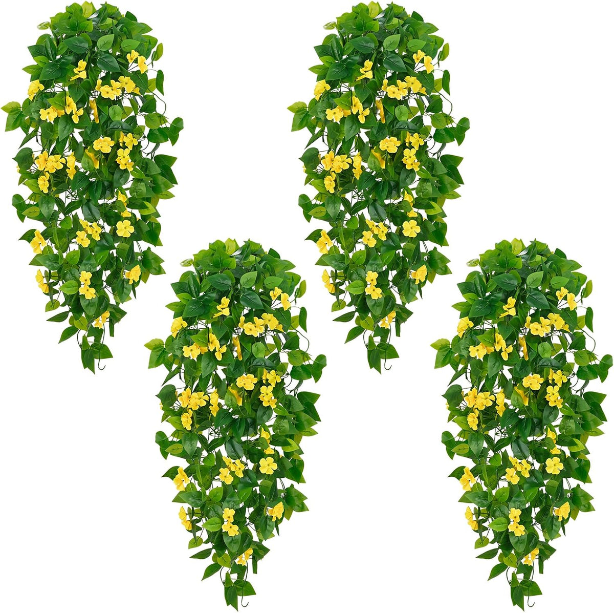 Fake Hanging Plants, Artificial Pothos Vines Faux Plants Greenery for Wall Home Living Room Office Indoor Outdoor Decor (No Baskets)