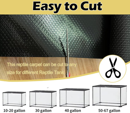 Reptile Carpet Bearded Dragon Tank Accessories for 40 Gallon, 20 Gallon, 50 Gallon,75 Gallon Tank, 17.5x39 Inch Non-Adhesive Reptile Mat Terrarium Liner For Leopard Gecko, Snake, Lizard and Tortoise