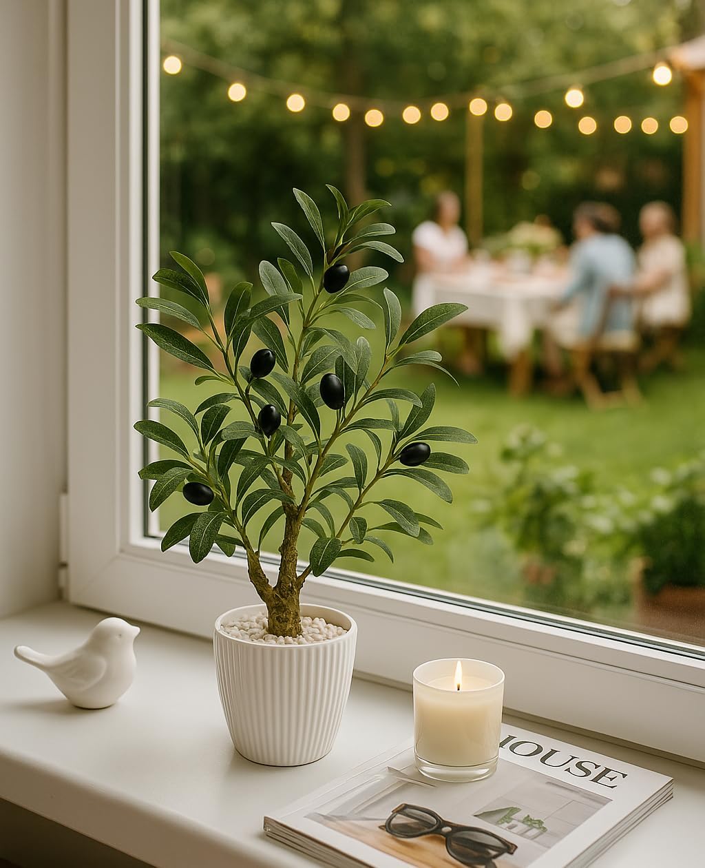 Artificial Lemon Tree with White Pot, 18” Faux Citrus Plant for Kitchen, Bathroom, Office or Shelf Decor, Vibrant Year-Round Home Accent Gift