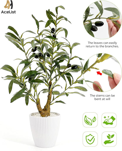 Artificial Lemon Tree with White Pot, 18” Faux Citrus Plant for Kitchen, Bathroom, Office or Shelf Decor, Vibrant Year-Round Home Accent Gift