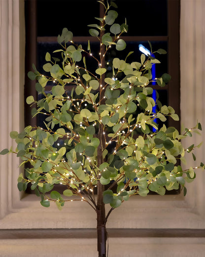 6ft Lighted Eucalyptus Tree with 300 Warm White LED Lights