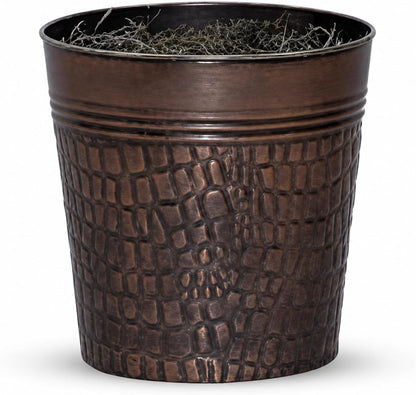 Artificial Tree 4ft Artificial Ficus Tree in Copper Metal Pot – Faux Indoor Plant with Real Wood Trunk, Fully Assembled for Living Room, Office & Entryway Décor