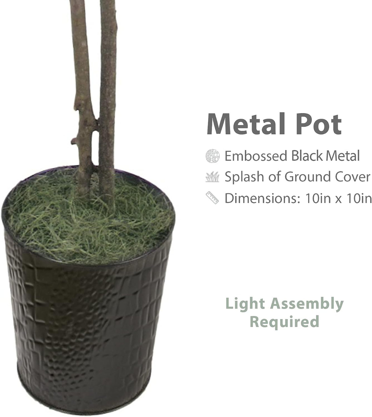 Artificial Tree 4ft Artificial Ficus Tree in Copper Metal Pot – Faux Indoor Plant with Real Wood Trunk, Fully Assembled for Living Room, Office & Entryway Décor