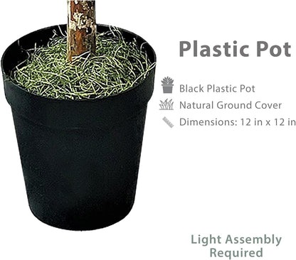 Artificial Tree 4ft Artificial Ficus Tree in Copper Metal Pot – Faux Indoor Plant with Real Wood Trunk, Fully Assembled for Living Room, Office & Entryway Décor