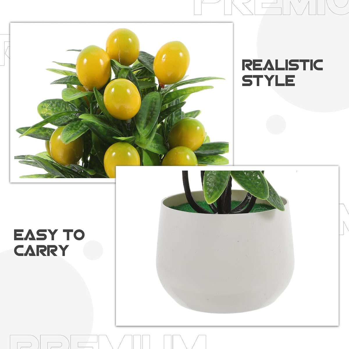 Small Artificial Pomegranate Tree with Pot, Realistic Faux Fruit Plant for Kitchen or Desk Decor, Maintenance-Free Lifelike Faux Potted Bonsai Made of Abs, PVC, and Foam