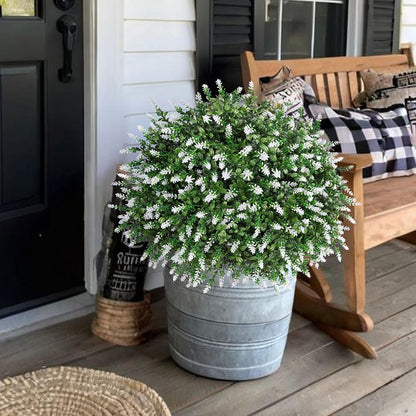 HyeFlora 26'' Artificial Topiary Boxwood Ball Trees with Lavender 2 Pack Fake Plants for Outdoor Indoor Artificial Shrubs with Ground Spike UV Resistant Fake Bushes for Front Porch Garden (Purple)