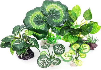 5Pack Tall Aquarium Plants - Reptile Habitat Plants Realistic Silk Fake Betta Fish Tank Decor for Terrarium Aquascaping