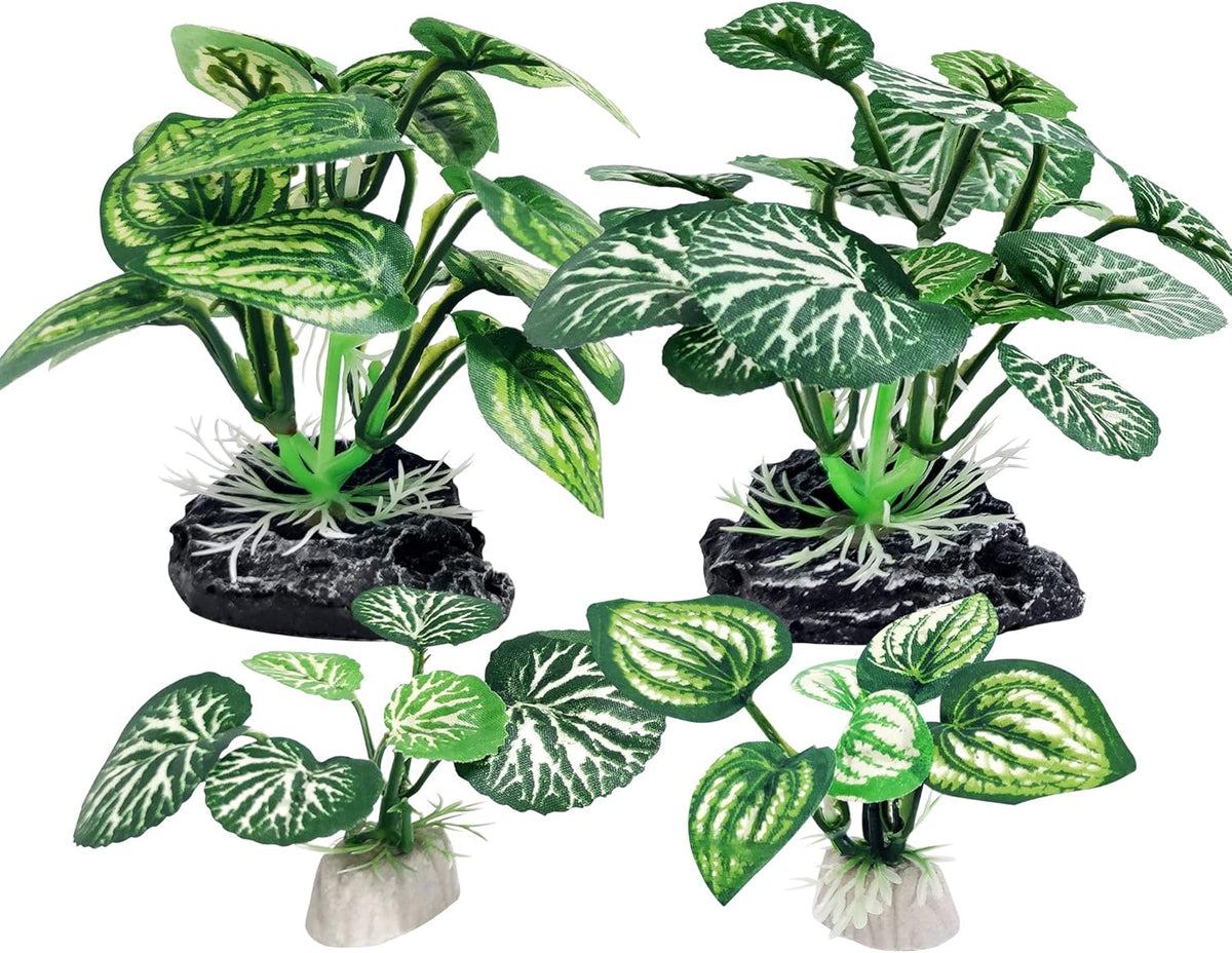 5Pack Tall Aquarium Plants - Reptile Habitat Plants Realistic Silk Fake Betta Fish Tank Decor for Terrarium Aquascaping
