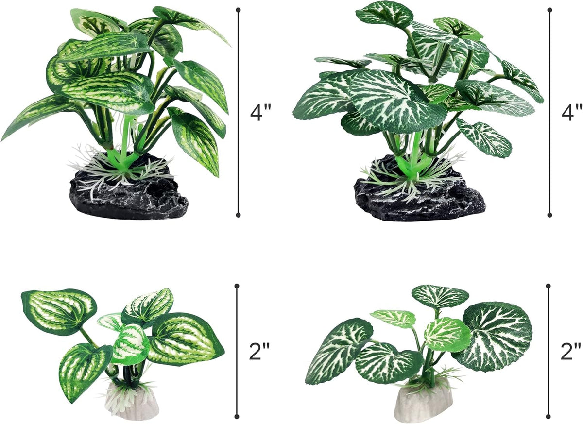 5Pack Tall Aquarium Plants - Reptile Habitat Plants Realistic Silk Fake Betta Fish Tank Decor for Terrarium Aquascaping