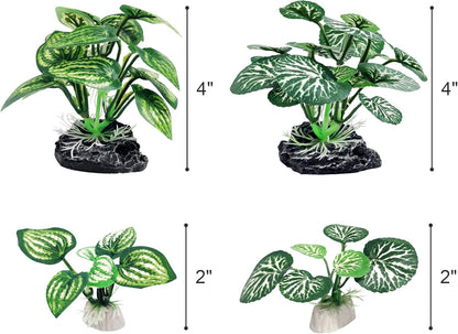 5Pack Tall Aquarium Plants - Reptile Habitat Plants Realistic Silk Fake Betta Fish Tank Decor for Terrarium Aquascaping