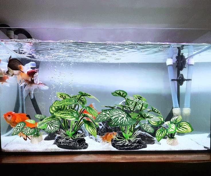 5Pack Tall Aquarium Plants - Reptile Habitat Plants Realistic Silk Fake Betta Fish Tank Decor for Terrarium Aquascaping