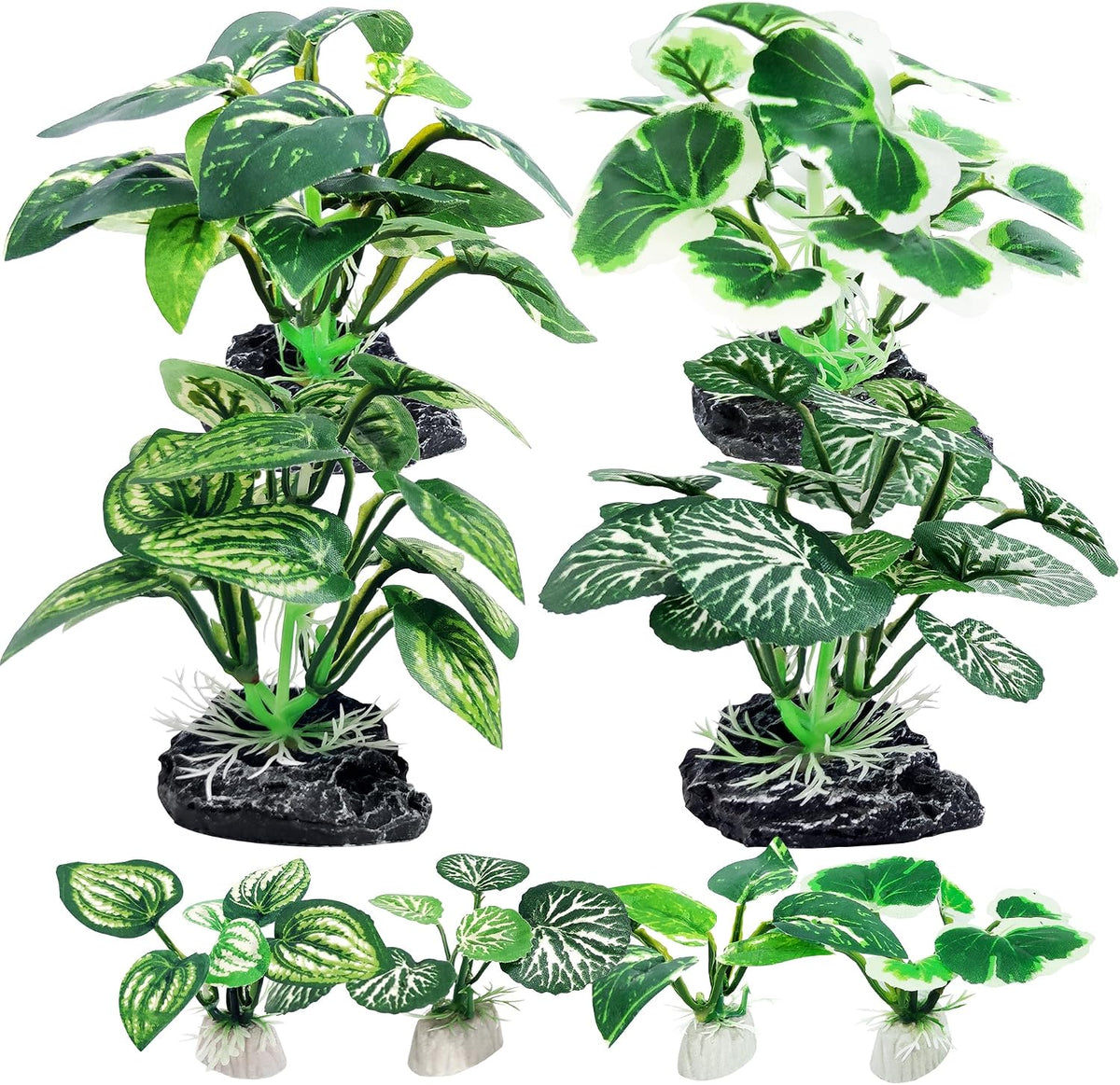 5Pack Tall Aquarium Plants - Reptile Habitat Plants Realistic Silk Fake Betta Fish Tank Decor for Terrarium Aquascaping