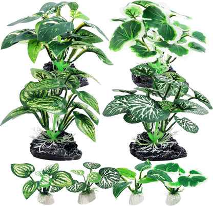 5Pack Tall Aquarium Plants - Reptile Habitat Plants Realistic Silk Fake Betta Fish Tank Decor for Terrarium Aquascaping