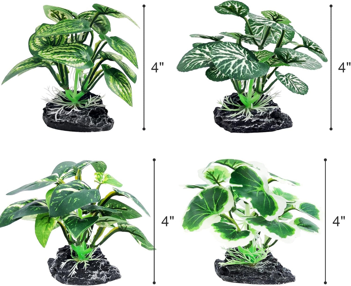 5Pack Tall Aquarium Plants - Reptile Habitat Plants Realistic Silk Fake Betta Fish Tank Decor for Terrarium Aquascaping