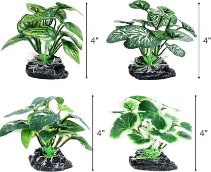 5Pack Tall Aquarium Plants - Reptile Habitat Plants Realistic Silk Fake Betta Fish Tank Decor for Terrarium Aquascaping
