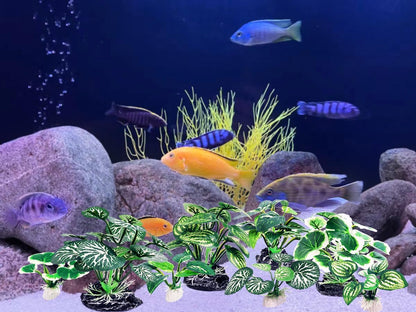 5Pack Tall Aquarium Plants - Reptile Habitat Plants Realistic Silk Fake Betta Fish Tank Decor for Terrarium Aquascaping